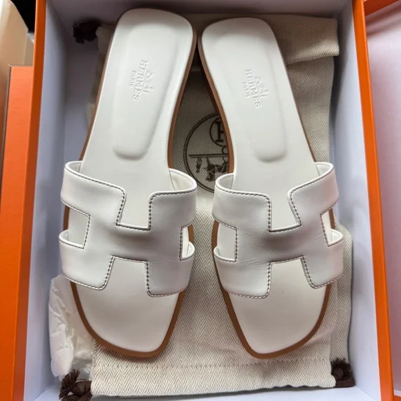 Hermes Oran Sandal White size 38 - Picture 2 of 4